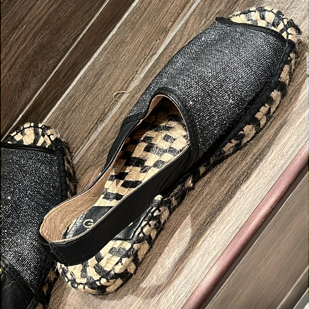 Giamo Black Sparkle Espadrilles NWOT